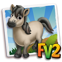 Horsesmall Adult Dolahest, , Pam just raised a Delighted Dolahest Mini Horse to an adult!, Pam has finished feeding her Delighted Dolahest Mini Horse in FarmVille 2! Grab an extra baby bottle to feed your own baby animals!